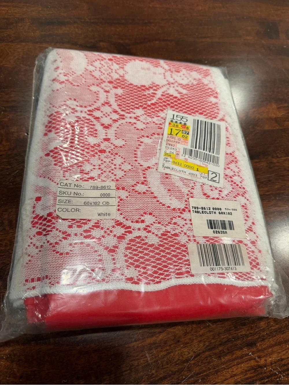 🆕NOS Quaker Lace Co vintage Yuletide Fantasy cotton blend tablecloth 102”x60”